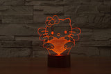 3D 7 Color Hello Kitty Illusion Lamp V2 with Remote Control