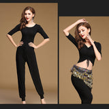 Modern Style V2 - Open Belly Top, Belt, And Pants Dance Set